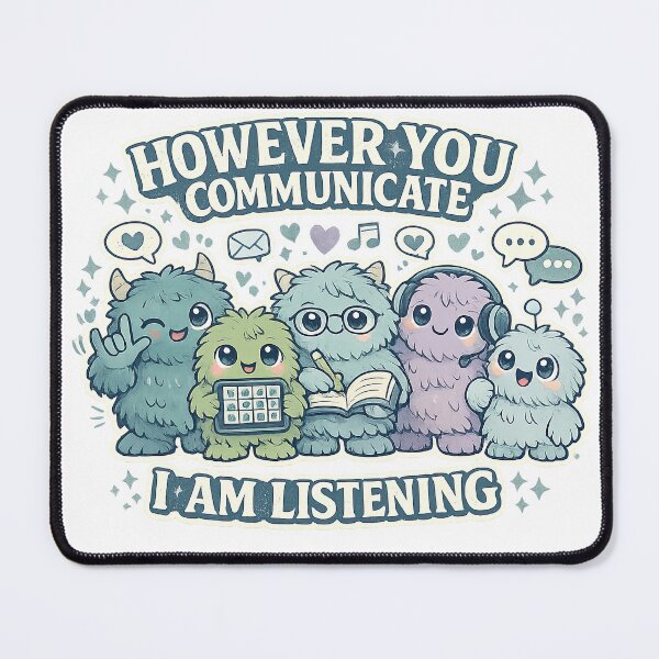 Item preview, However You Communicate I Am Listening – Cute AAC Monster Design designed and sold by xghambo.