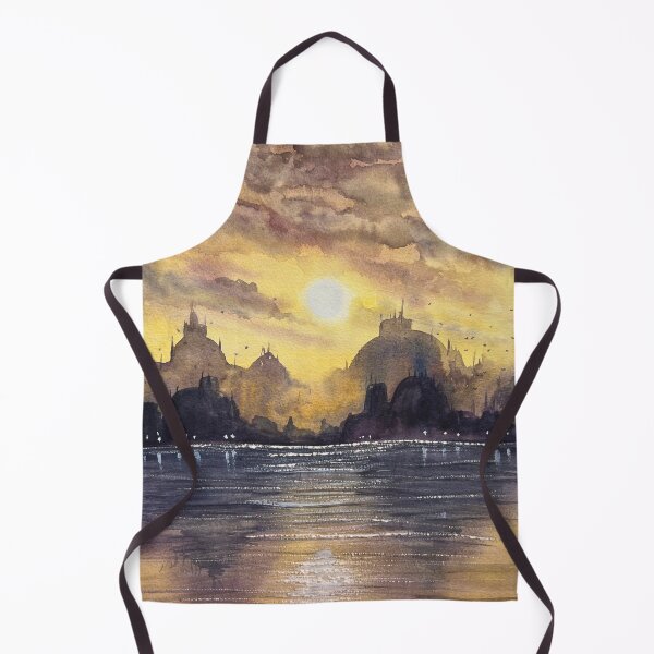 Item preview, Atmospheric Watercolour Cityscape Print, Dusk Wall Art | City of Dusk designed and sold by ArithraStudio.