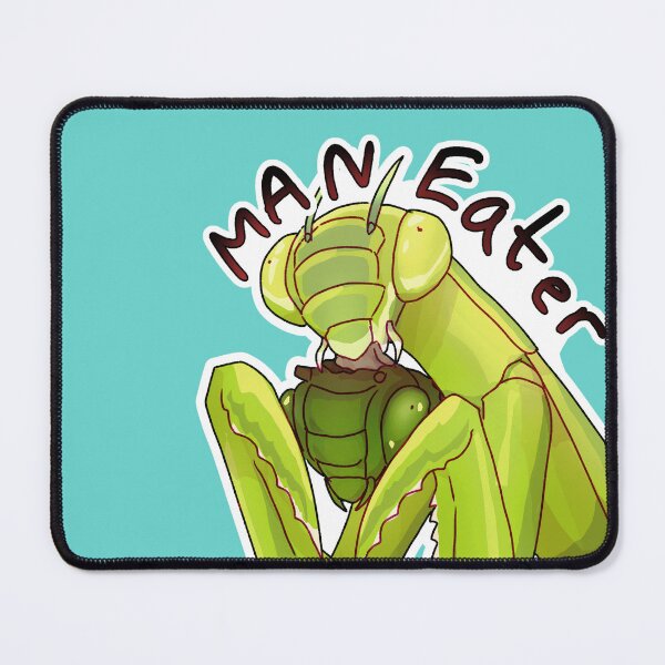Item preview, “Man-Eater” — Praying Mantis | Biology Pun Sticker designed and sold by Song-of-Anemoia.