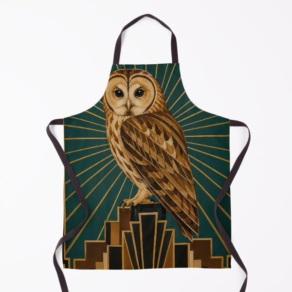 Item preview, Art Deco Owl Teal Sunburst Panel designed and sold by kuradoshanon.