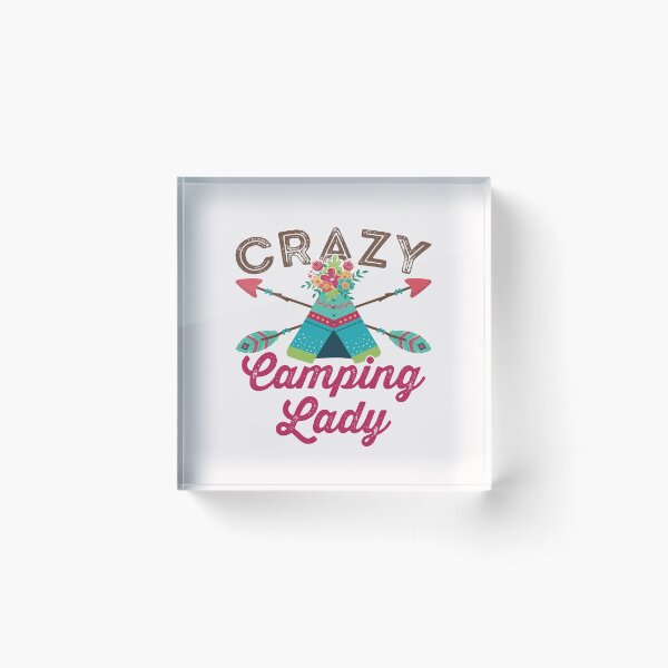 Item preview, Crazy Camping Lady Cute Camper Women designed and sold by jaygo.