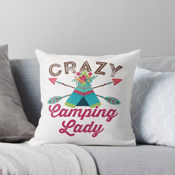Item preview, Crazy Camping Lady Cute Camper Women designed and sold by jaygo.