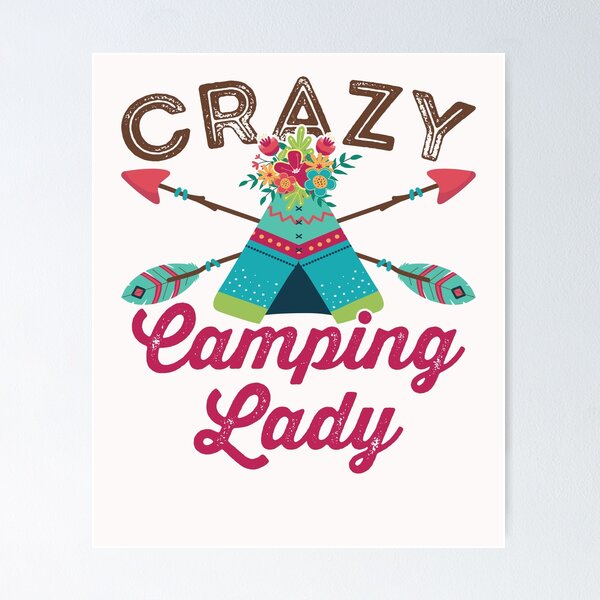 Item preview, Crazy Camping Lady Cute Camper Women designed and sold by jaygo.