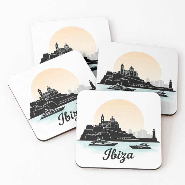 Item preview, Ibiza Spain Skyline Silhouette - Minimalist Art for Travel Lover  designed and sold by MoonSkyArt.