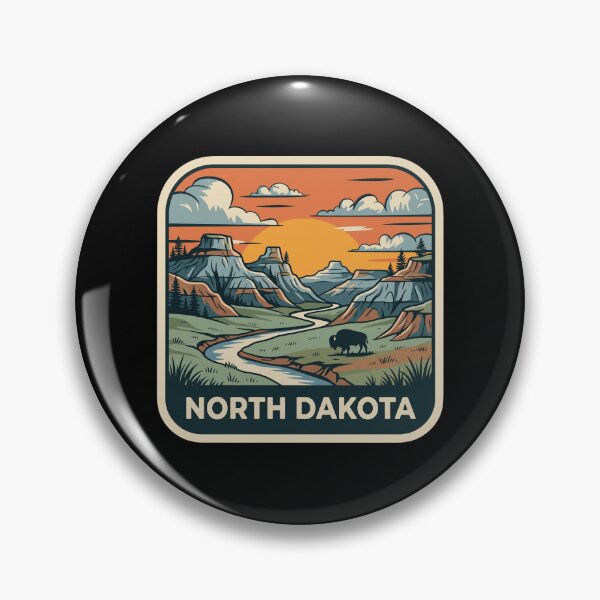 Item preview, Retro North Dakota Badlands Bison Travel Graphic designed and sold by Paper Drip.