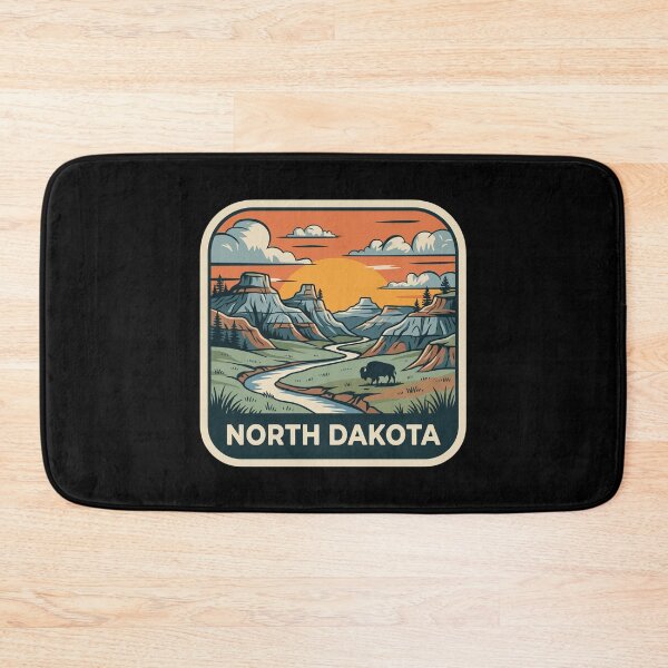 Item preview, Retro North Dakota Badlands Bison Travel Graphic designed and sold by Paper Drip.