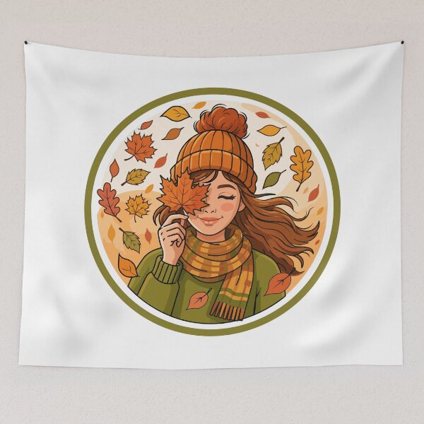 Item preview, Autumn Girl Sticker designed and sold by DoveArtDesigns.