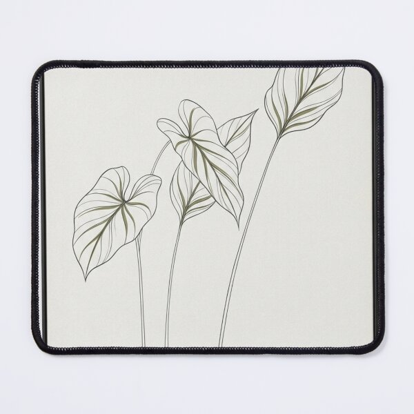 Item preview, Minimalist Three Leaves – Botanical Line Art in Olive and Charcoal designed and sold by Zaramodo.