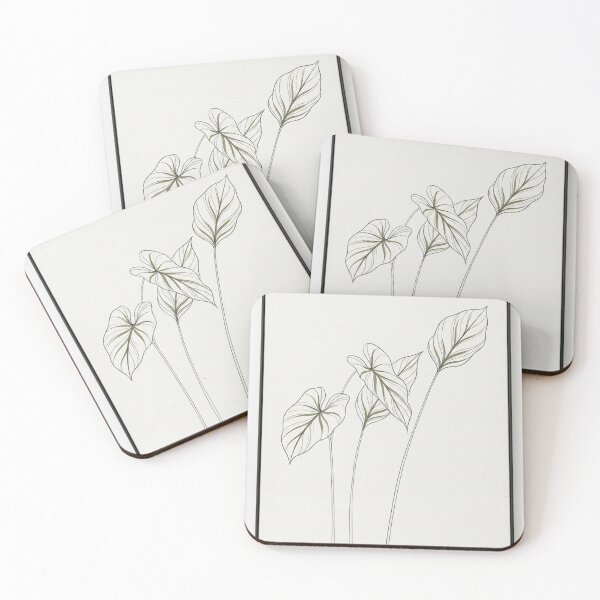 Item preview, Minimalist Three Leaves – Botanical Line Art in Olive and Charcoal designed and sold by Zaramodo.