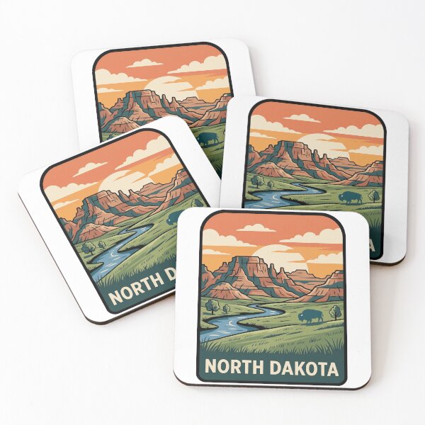 Item preview, Retro North Dakota Badlands Bison Travel Graphic designed and sold by Paper Drip.