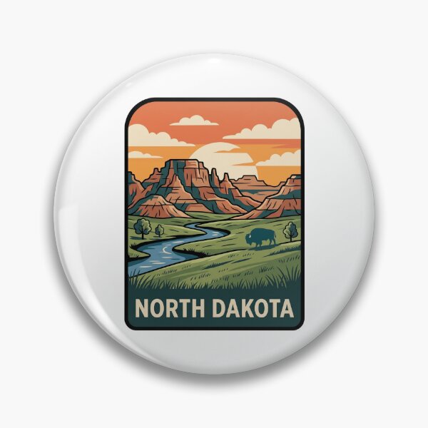 Item preview, Retro North Dakota Badlands Bison Travel Graphic designed and sold by Paper Drip.