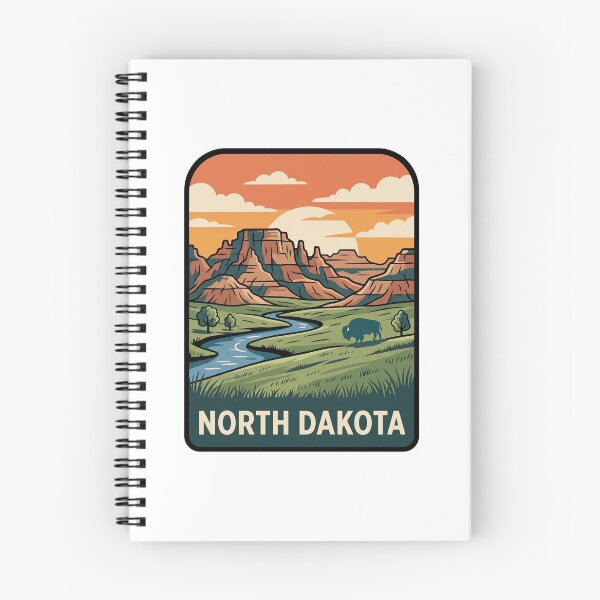 Item preview, Retro North Dakota Badlands Bison Travel Graphic designed and sold by Paper Drip.