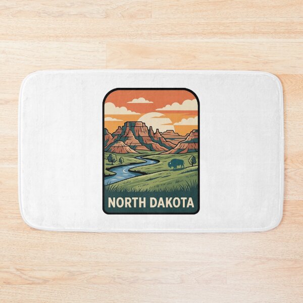 Item preview, Retro North Dakota Badlands Bison Travel Graphic designed and sold by Paper Drip.
