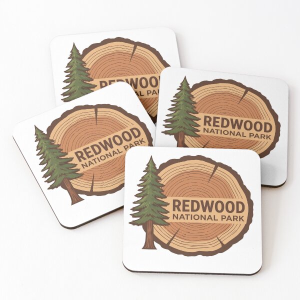 Item preview, Redwood National Park California Vintage Tree Ring Woodcut Badge designed and sold by LittleArij.