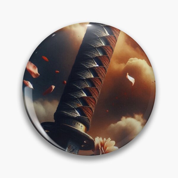 Item preview, Katana Sword Roses Floating Petals Sunset Clouds Japanese Art designed and sold by LYAN-STORE.