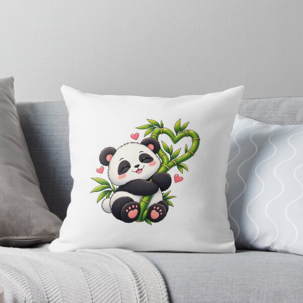 Item preview, Cute Panda Hugging Bamboo Heart Sticker designed and sold by InkPixell.