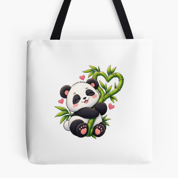 Item preview, Cute Panda Hugging Bamboo Heart Sticker designed and sold by InkPixell.