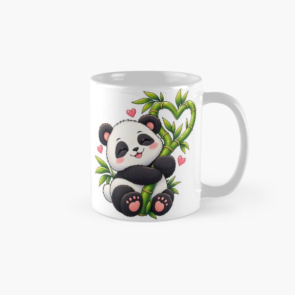 Item preview, Cute Panda Hugging Bamboo Heart Sticker designed and sold by InkPixell.