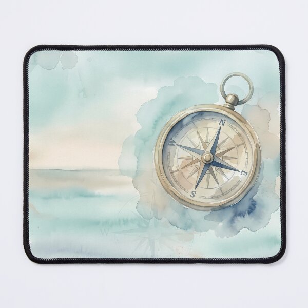 Item preview, Guided by the Sea – Watercolor Compass Art designed and sold by Saxon Designs.