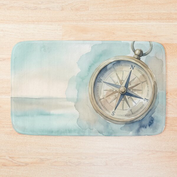 Item preview, Guided by the Sea – Watercolor Compass Art designed and sold by Saxon Designs.