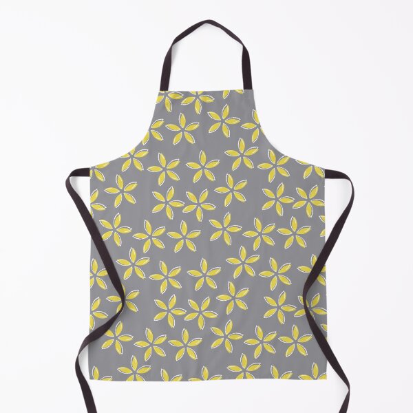 Item preview, fresh bright modern yellow flowers on grey background designed and sold by DEBORAH DEY.