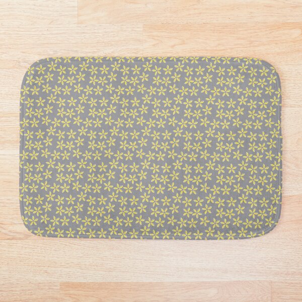 Item preview, fresh bright modern yellow flowers on grey background designed and sold by DEBORAH DEY.
