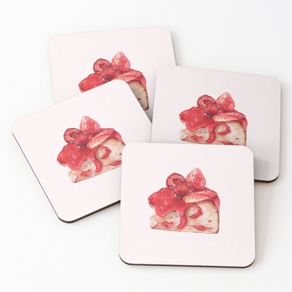 Item preview, Kawaii Watercolor Strawberry Roll Cake designed and sold by Anyahei.