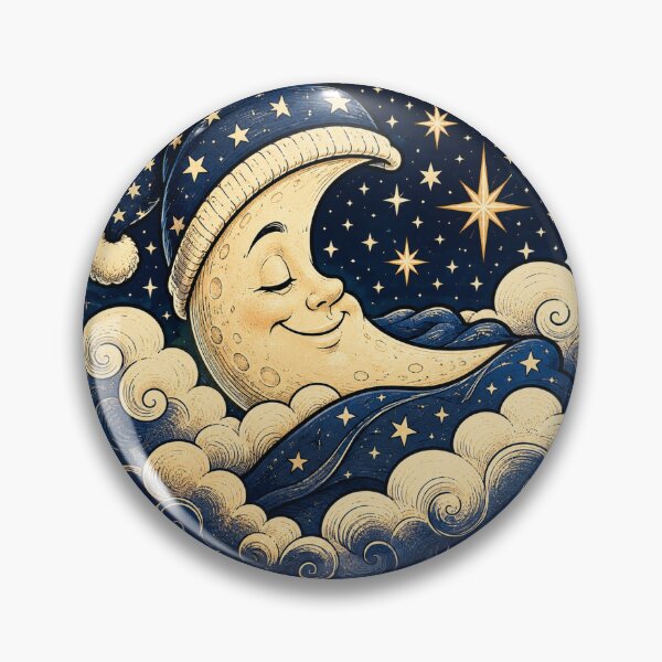 Item preview, Sleeping Crescent Moon Celestial Night Sky Sticker designed and sold by InkPixell.