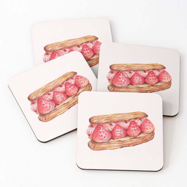 Item preview, Watercolor Strawberry Cream Éclair designed and sold by Anyahei.
