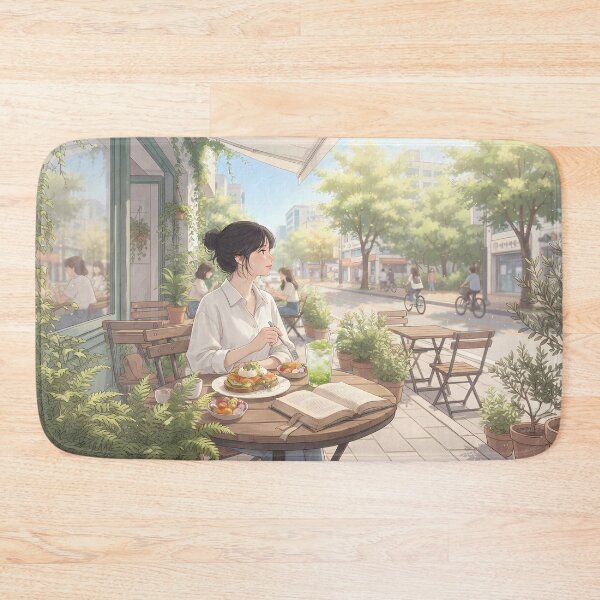 Item preview, Sunny Sunday Brunch & Reading: Cozy Terrace Café Vibes in Seoul designed and sold by SOOstudio73.
