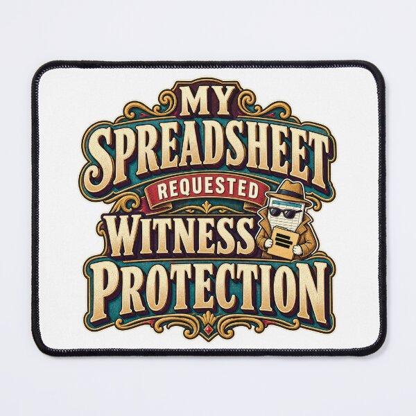Item preview, My Spreadsheet Requested Witness Protection Humor designed and sold by FZ Designs.