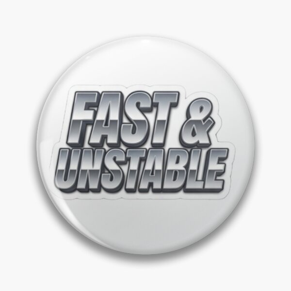 Item preview, "Fast & Unstable" – Metallic silver / chrome finish gradient 3D text style designed and sold by littleearty.