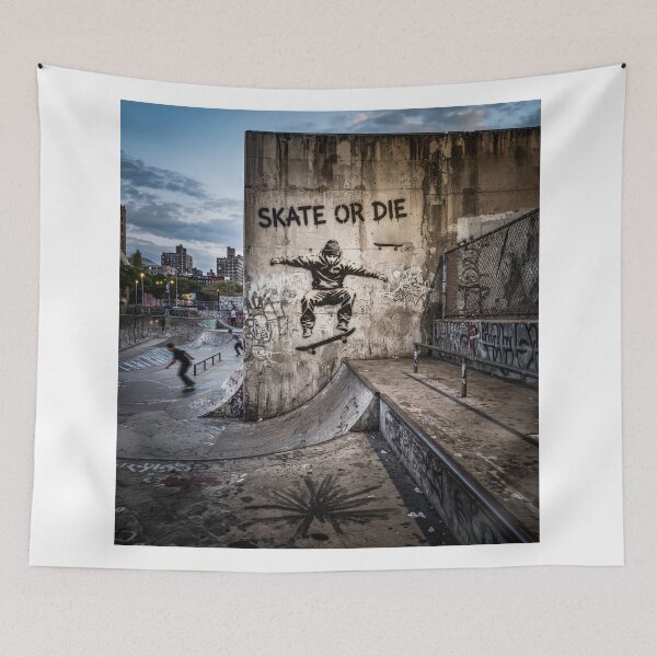 Item preview, Urban City Gritty Skateboarder Graffiti Art designed and sold by Home Decor Art.