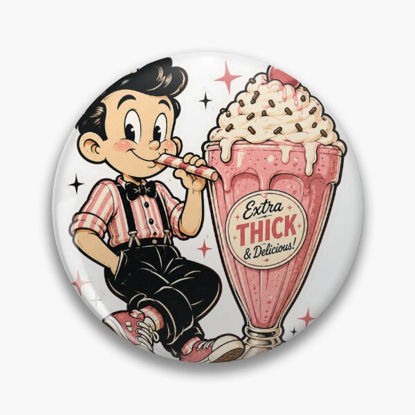 Item preview, Extra Thick Retro Milkshake Diner Sticker designed and sold by InkPixell.