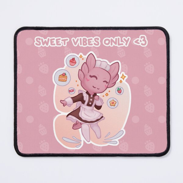 Item preview, Cute Pink Axolotl Maid with Strawberry Sweets designed and sold by Honey-сake.