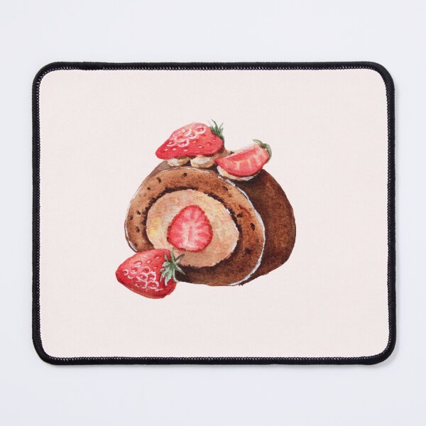Item preview, Watercolor Chocolate Strawberry Swiss Roll designed and sold by Anyahei.