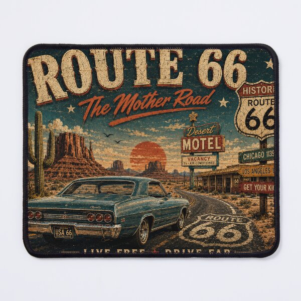 Item preview, Retro Route 66 – The Mother Road Vintage Travel Poster designed and sold by Lumvero.