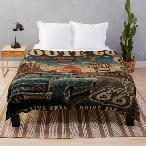 Item preview, Retro Route 66 – The Mother Road Vintage Travel Poster designed and sold by Lumvero.