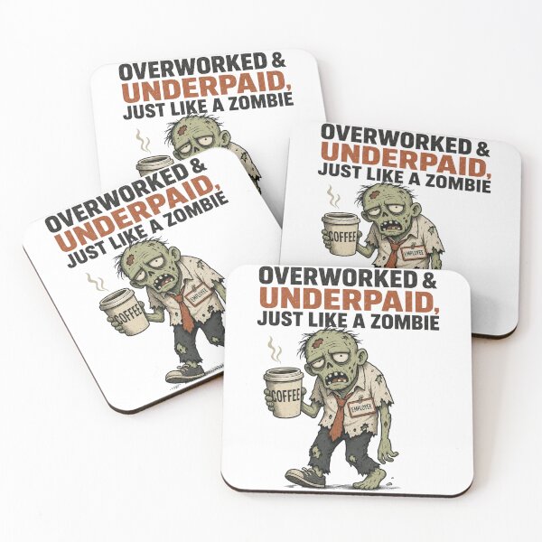 Item preview, Overworked Underpaid Zombie Shirt, Comfort Colors® Retail Worker Halloween Tee, Funny Customer Service Graphic designed and sold by TshirtsLabs.