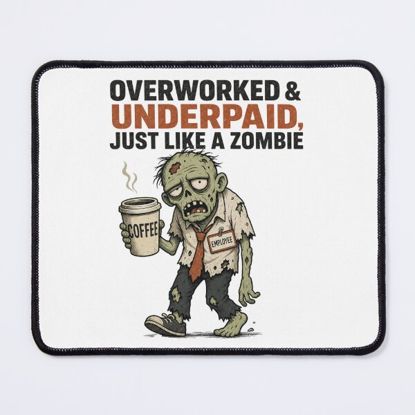 Item preview, Overworked Underpaid Zombie Shirt, Comfort Colors® Retail Worker Halloween Tee, Funny Customer Service Graphic designed and sold by TshirtsLabs.
