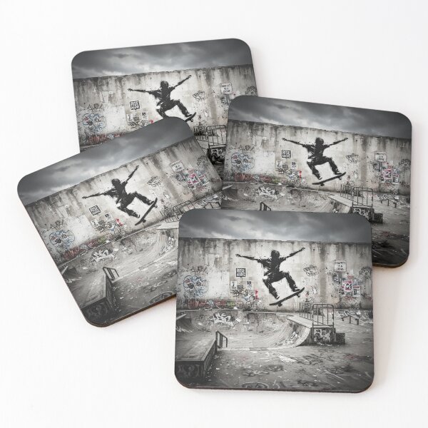 Item preview, Urban City Gritty Skateboarder Graffiti Art designed and sold by Home Decor Art.