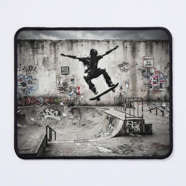 Item preview, Urban City Gritty Skateboarder Graffiti Art designed and sold by Home Decor Art.