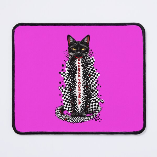 Item preview, Check Yourself Black Cat Checkerboard designed and sold by Art With Impact – Statement Art & Apparel for Deep Thinkers.