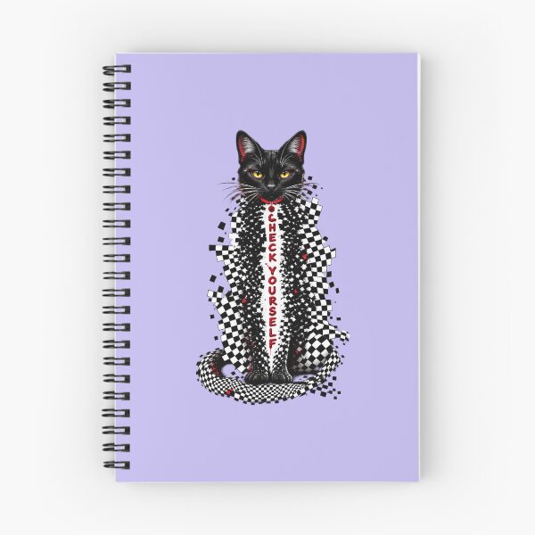 Item preview, Check Yourself Black Cat Checkerboard designed and sold by Art With Impact – Statement Art & Apparel for Deep Thinkers.