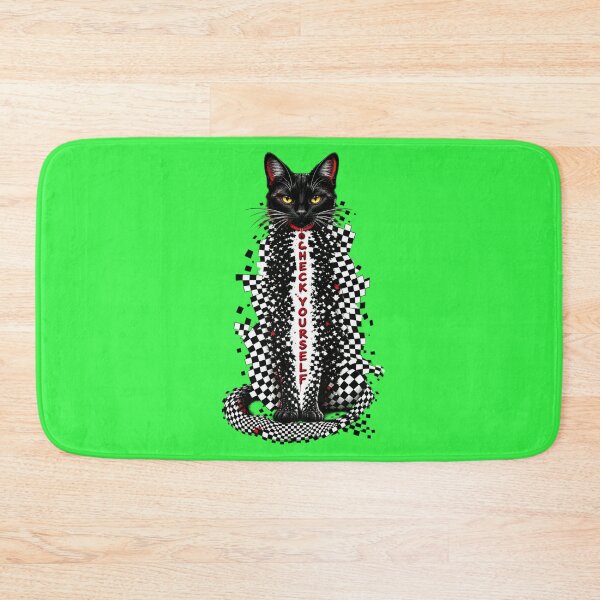Item preview, Check Yourself Black Cat Checkerboard designed and sold by Art With Impact – Statement Art & Apparel for Deep Thinkers.