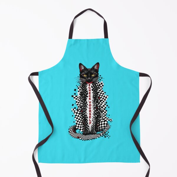 Item preview, Check Yourself Black Cat Checkerboard designed and sold by Art With Impact – Statement Art & Apparel for Deep Thinkers.