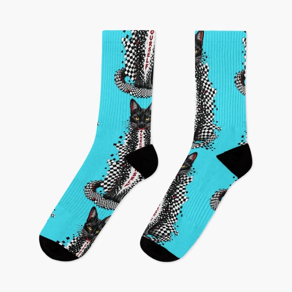Item preview, Check Yourself Black Cat Checkerboard designed and sold by Art With Impact – Statement Art & Apparel for Deep Thinkers.