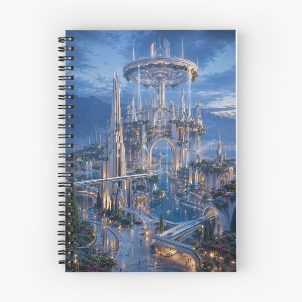 Item preview, Elyrion – The City of Celestial Waterfalls designed and sold by Pixel Sakura Gallery.