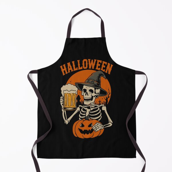 Item preview, Vintage Halloween Skeleton Beer Shirt – Spooky Skeleton Pumpkin Retro T-Shirt designed and sold by phsycartwork.