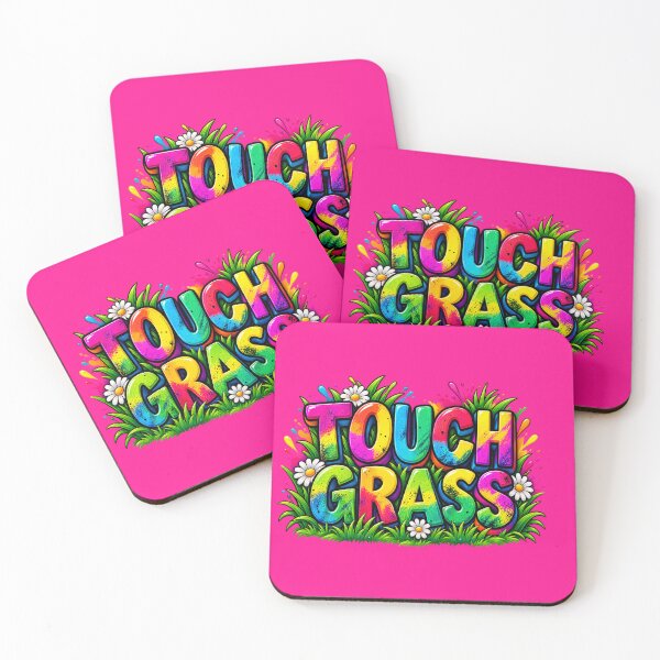 Item preview, Touch Grass Colorful 3D Typography designed and sold by Hari Arts.